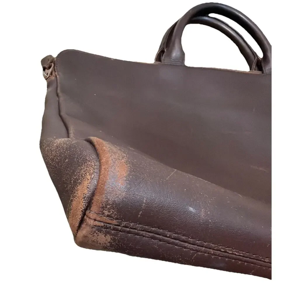 TRION 15 Inch Leather Bag‎ Choco Formal Office Classic Cowhide Pockets Travel